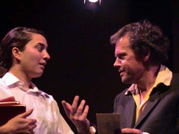 Miria George as Helen Daniels and Malcolm Murray as Demetrios Tsfendas (c) The Bacchanals