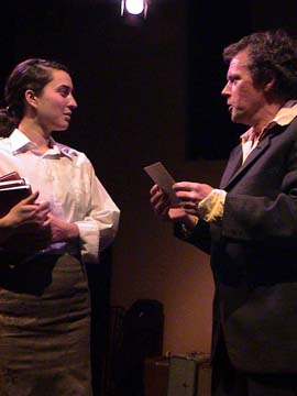 Miria George as Helen Daniels and Malcolm Murray as Demetrios Tsfendas (c) The Bacchanals
