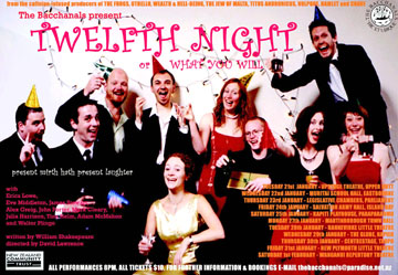 Twelfth Night Poster (c) The Bacchanals